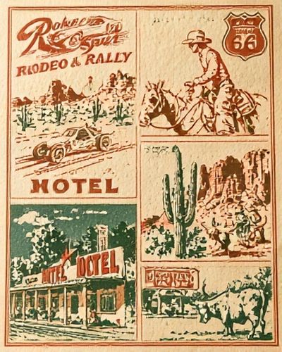 Route 66 Rodeo Rally Vintage Poster.
