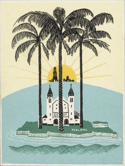 Gezicht op het eiland Malang.