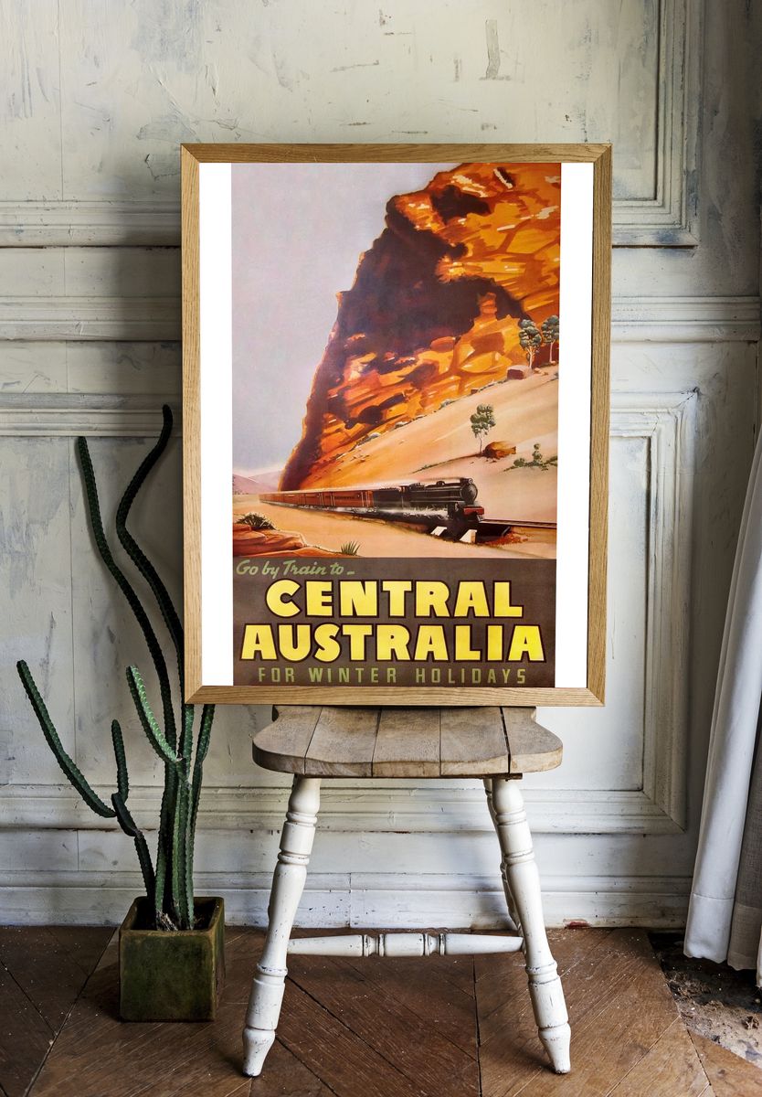 Commonwealth Railways Travel Poster (1940) — Art Print room preview