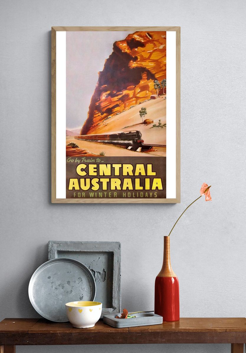Commonwealth Railways Travel Poster (1940) — Art Print. — room view 3