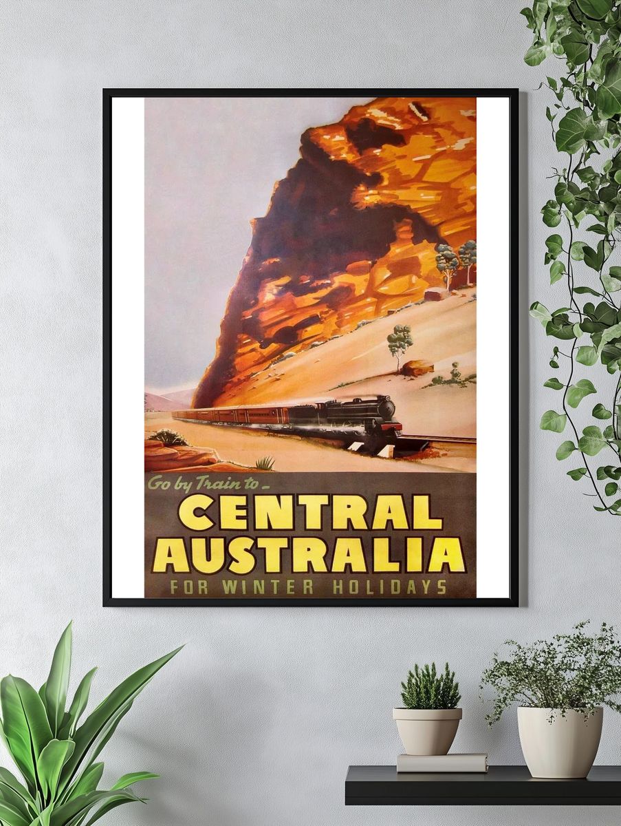 Commonwealth Railways Travel Poster (1940) — Art Print. — room view 4