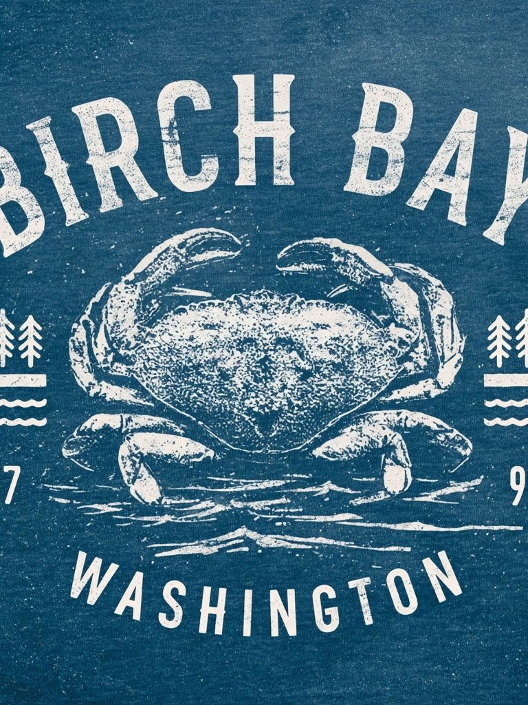 Birch Bay Crab Vintage Poster. poster detail