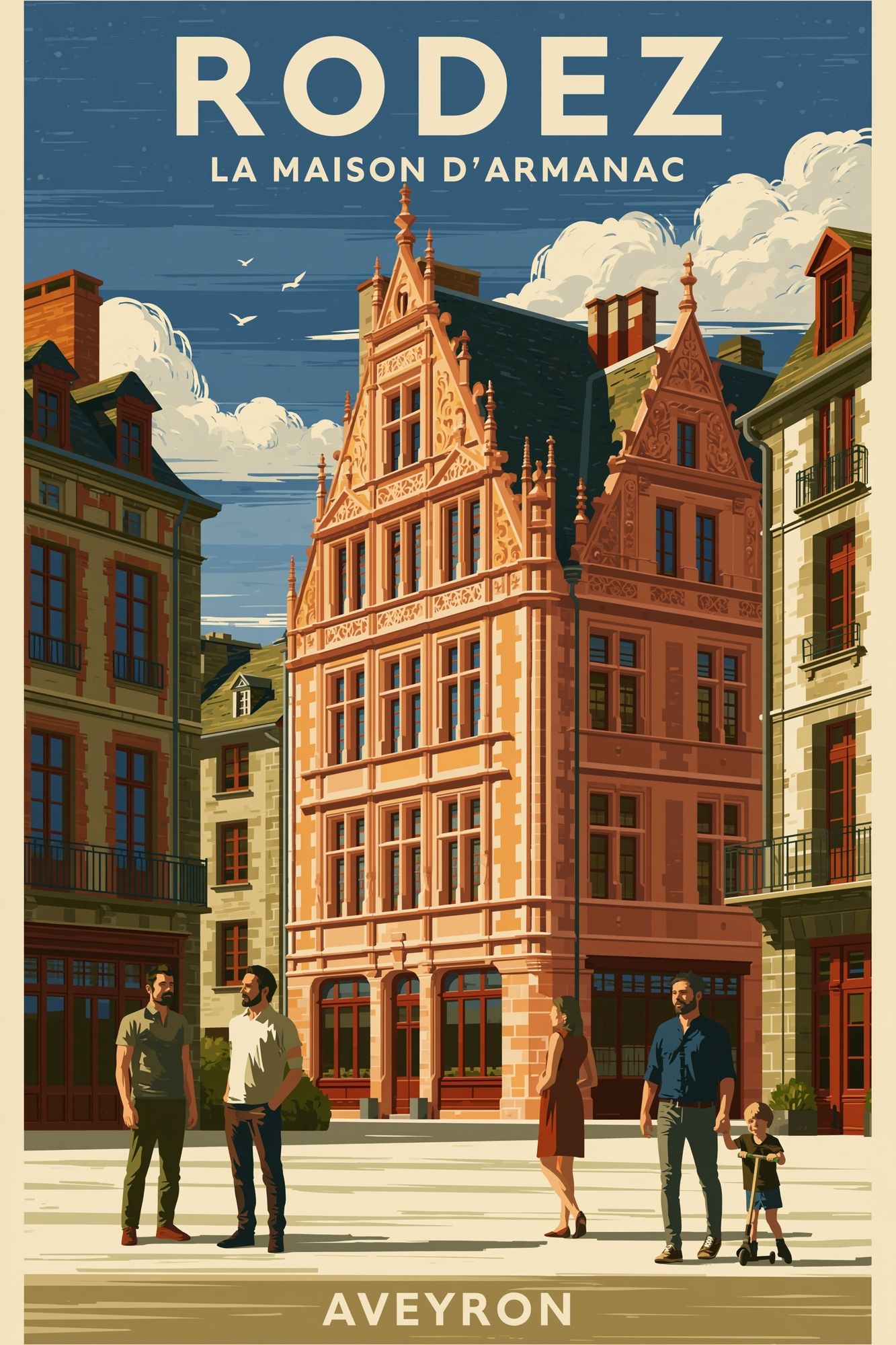 Rodez Aveyron Travel Poster. poster detail