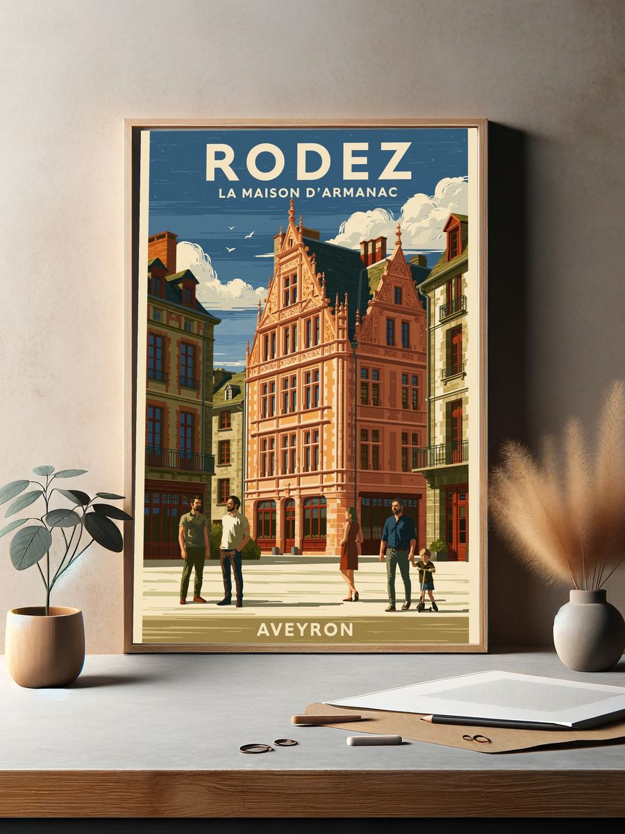 Rodez Aveyron Travel Poster. — room view 2