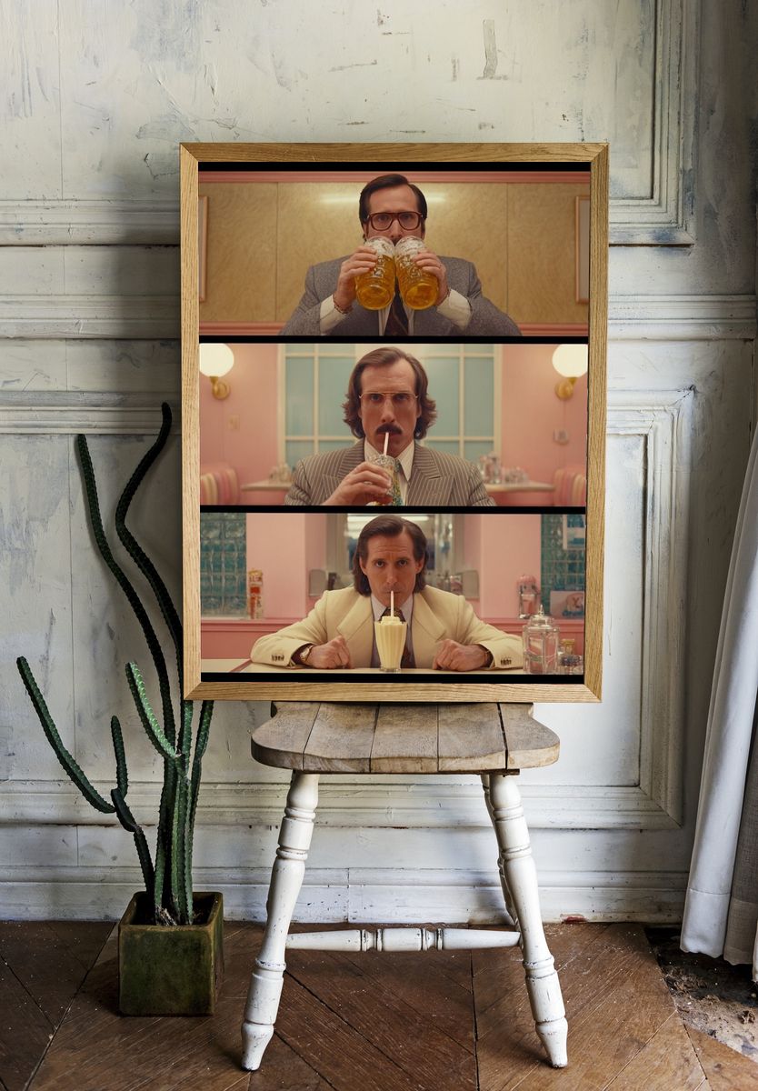 Retro Diner Cocktail Scene Poster. room preview