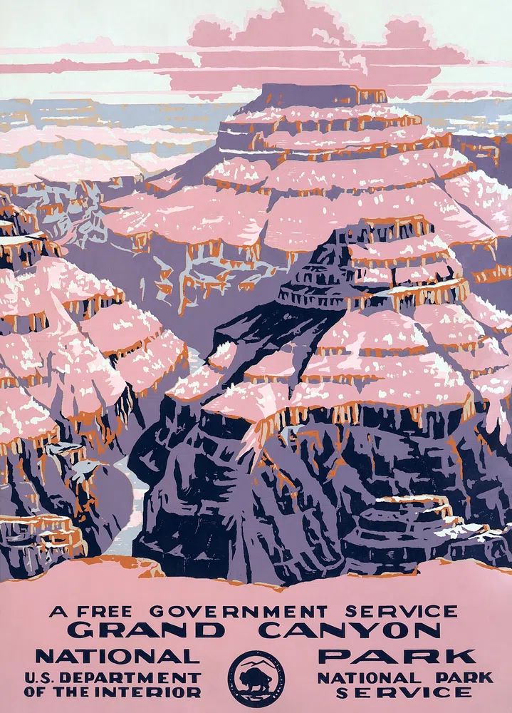Grand Canyon National Park, free. poster — vintage art