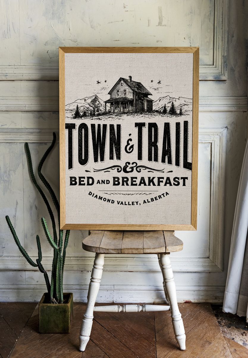Town & Trail Vintage Travel Poster. room preview