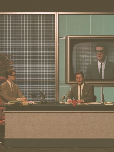 Retro TV Studio Scene Poster.