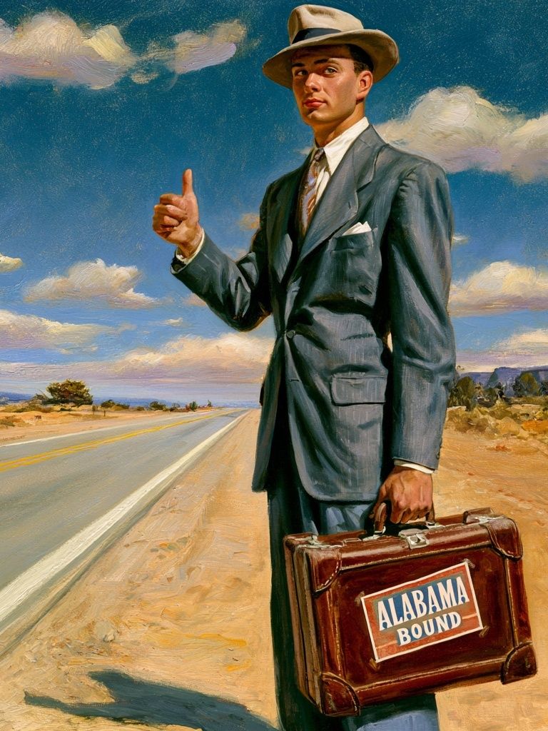 Alabama Bound Travel Poster. poster — vintage art