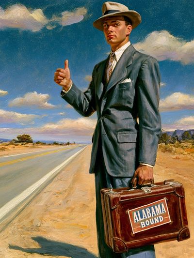 Alabama Bound Travel Poster.