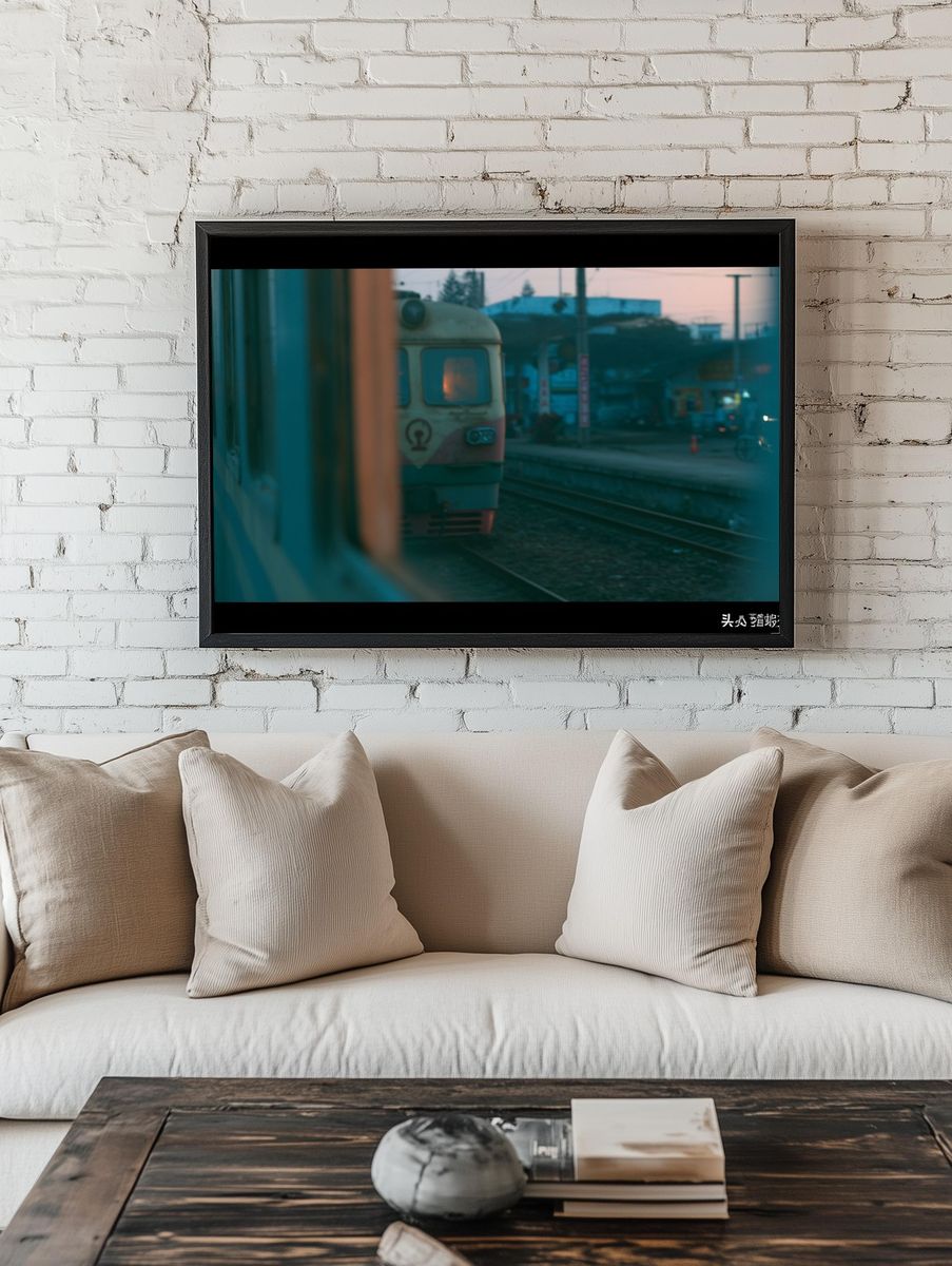 Vintage Train Station Poster. room preview