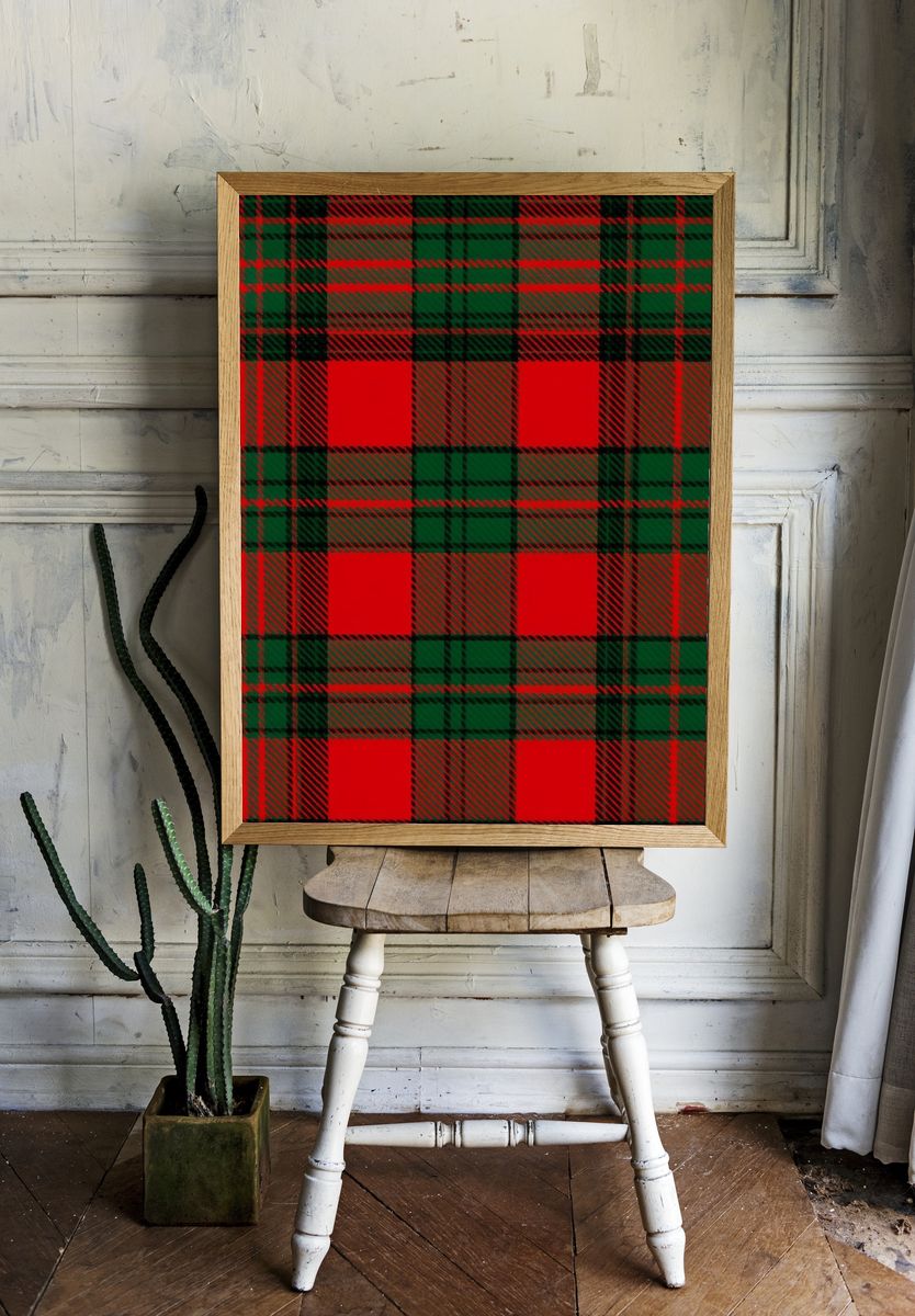 Red and Green Tartan Pattern Poster. room preview
