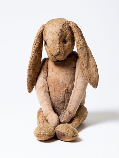 Vintage Fabric Rabbit Portrait Print.