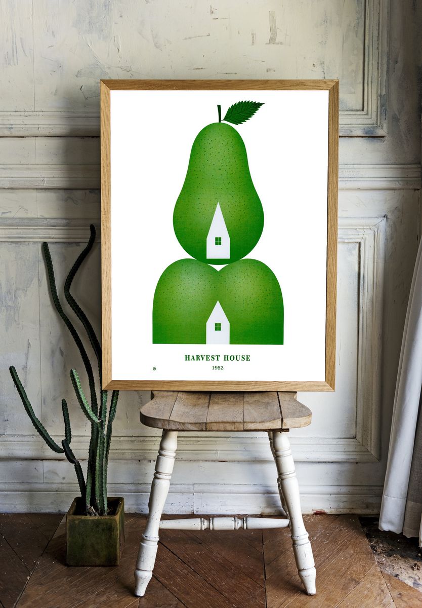 Harvest House Pear Poster. room preview