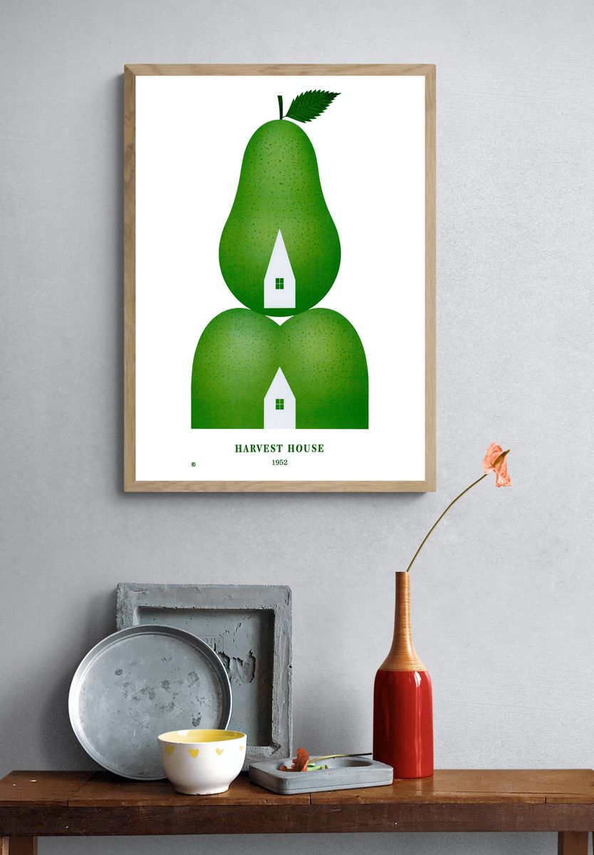 Harvest House Pear Poster. — room view 3