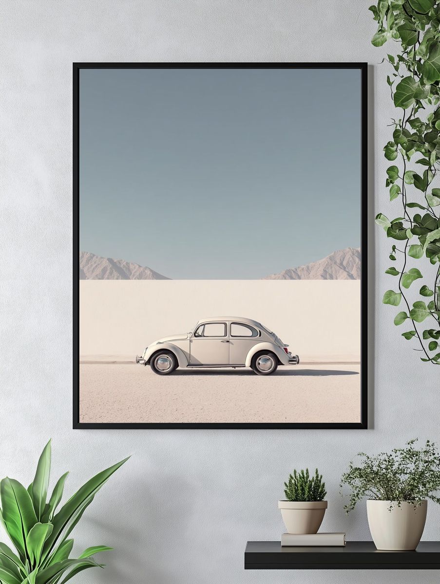 Vintage Beetle Desert Drive Poster. — room view 4