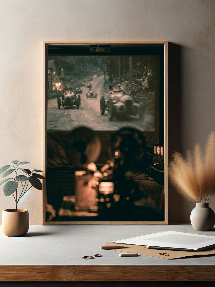 Vintage Racing Film Projection Poster. — room view 2