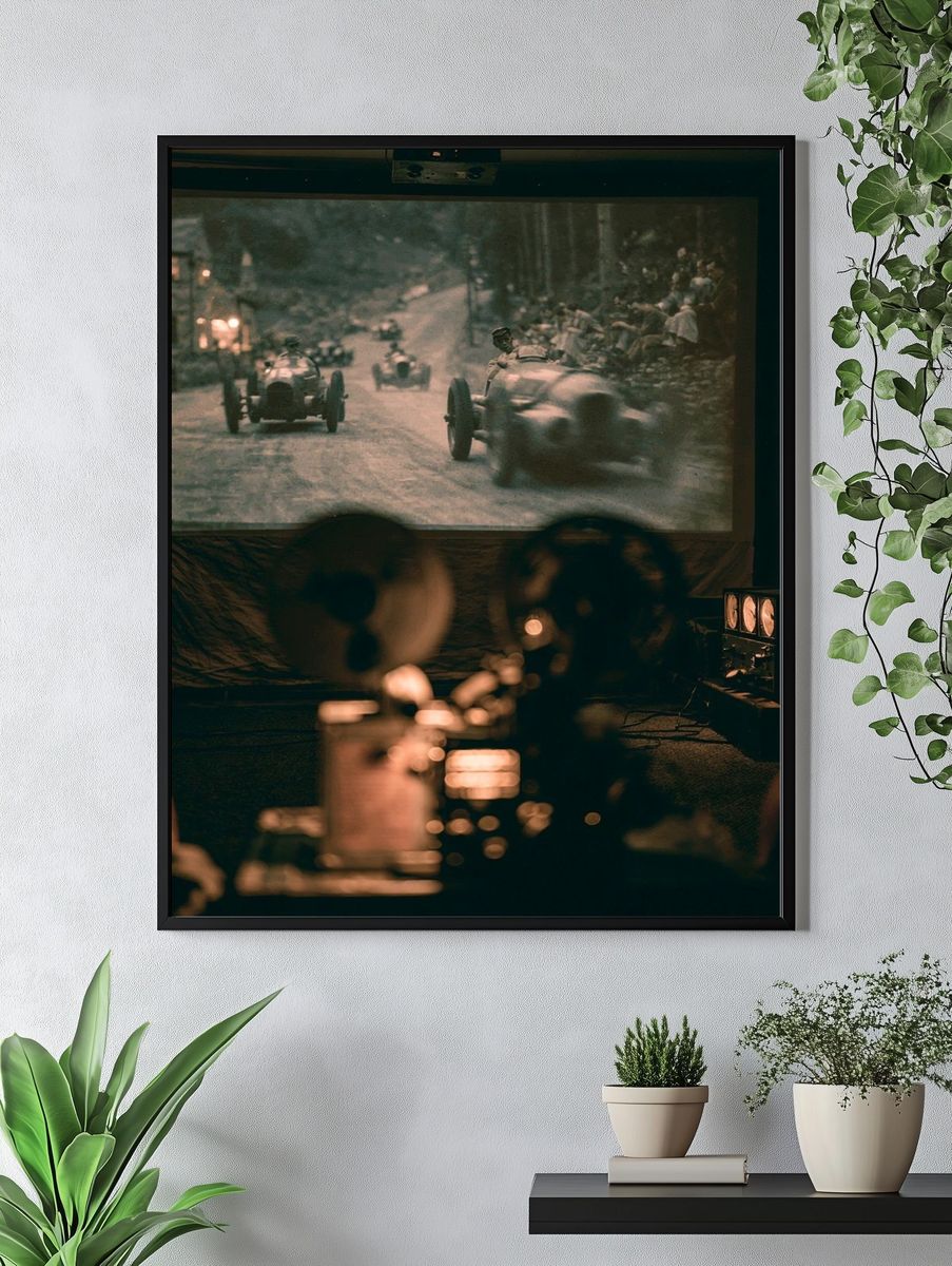 Vintage Racing Film Projection Poster. — room view 4