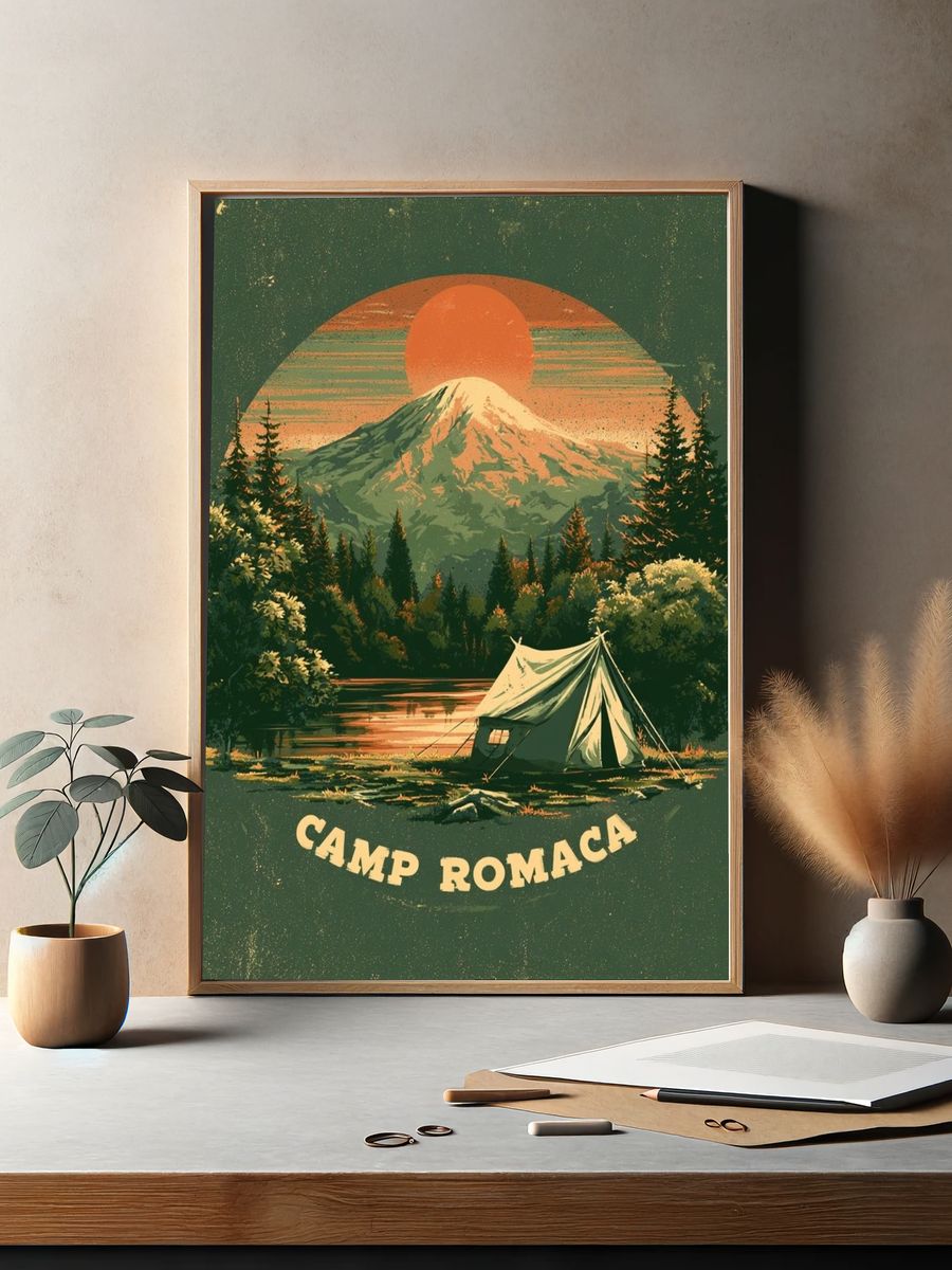 Camp Romaca Vintage Travel Poster. — room view 2