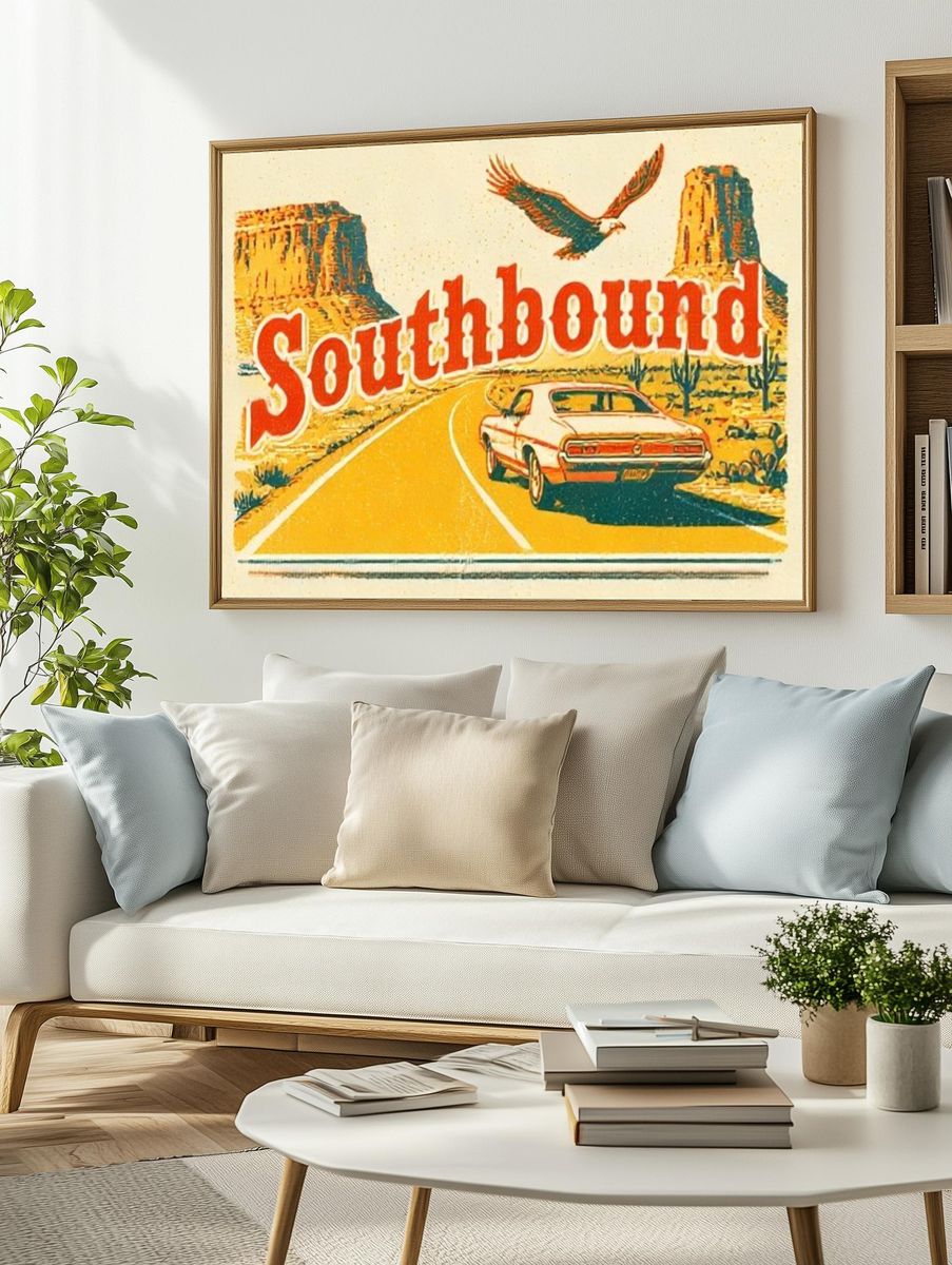 Southbound Retro Travel Poster. — room view 2