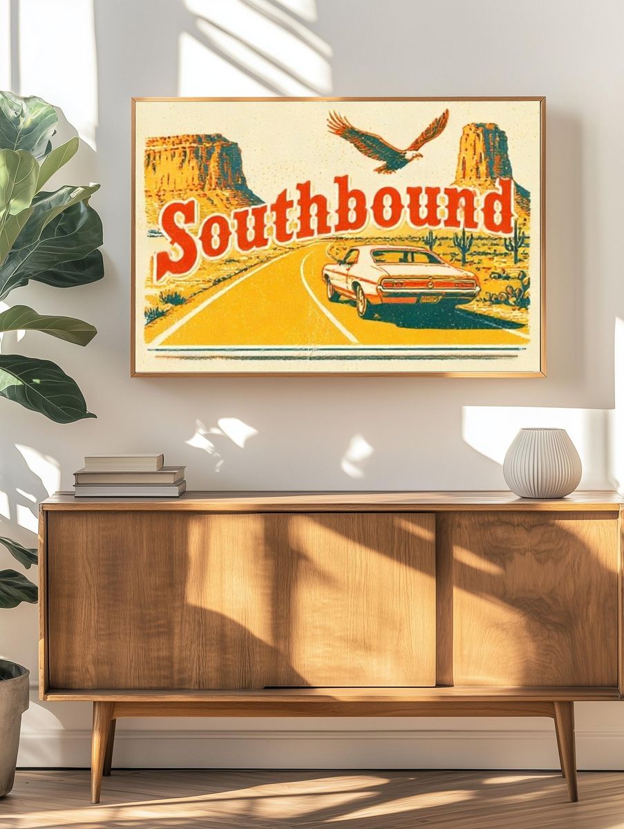 Southbound Retro Travel Poster. — room view 3