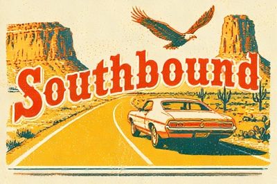 Southbound Retro Travel Poster.