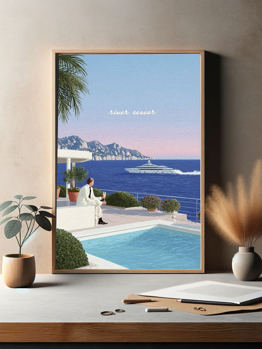 Riviera Seaside Terrace Print. — room view 2