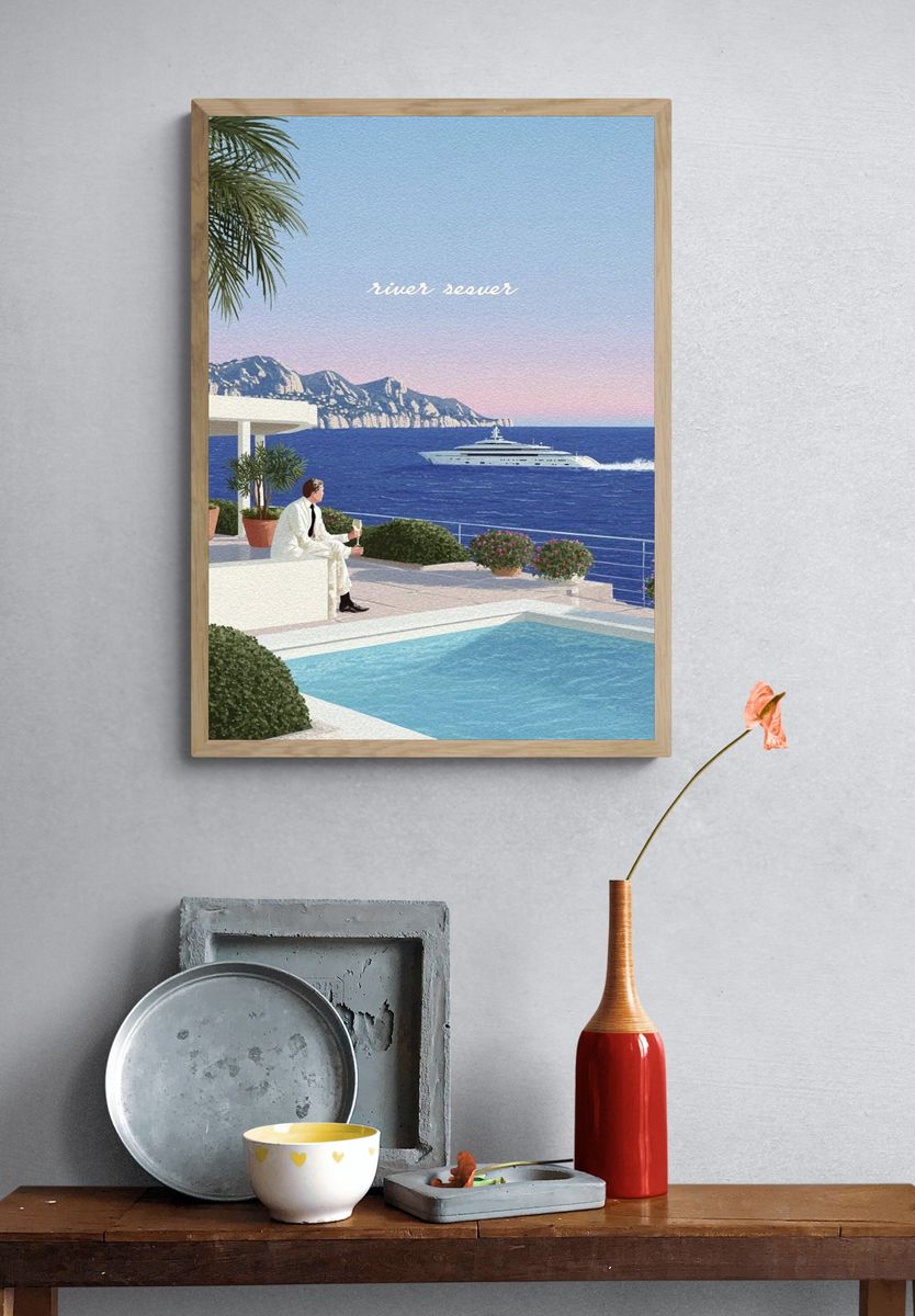 Riviera Seaside Terrace Print. — room view 3