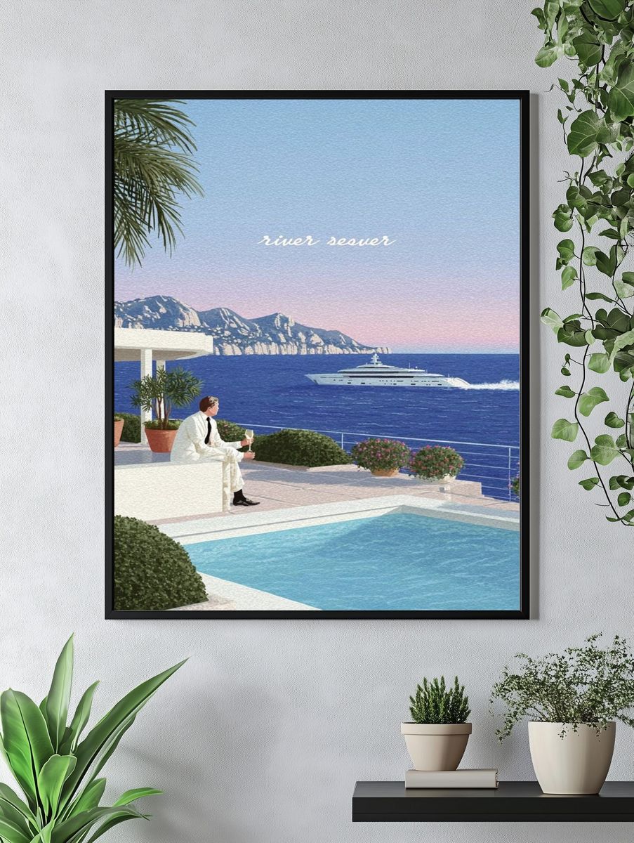 Riviera Seaside Terrace Print. — room view 4