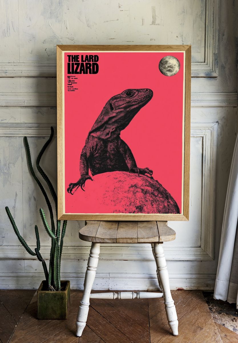 The Lizard Retro Poster. — room view 1
