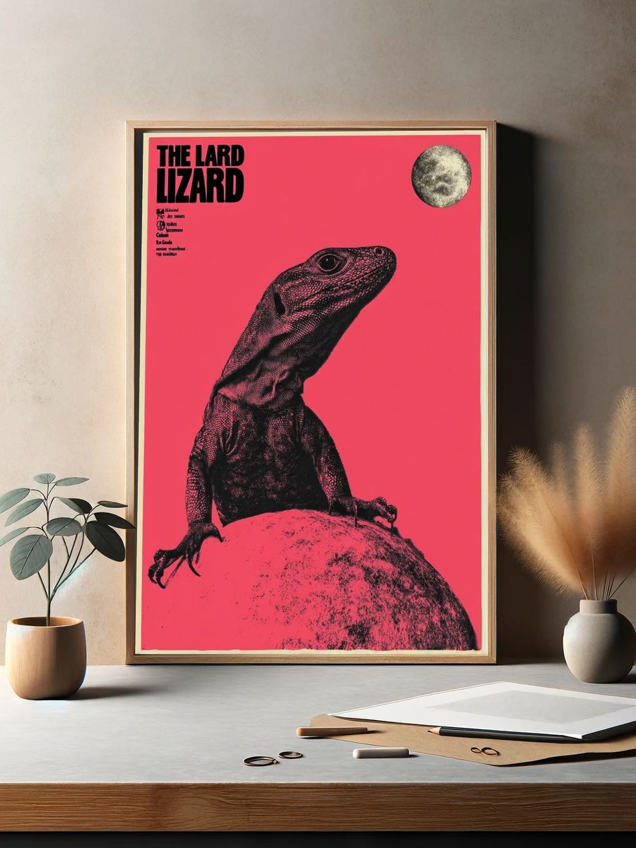 The Lizard Retro Poster. — room view 2