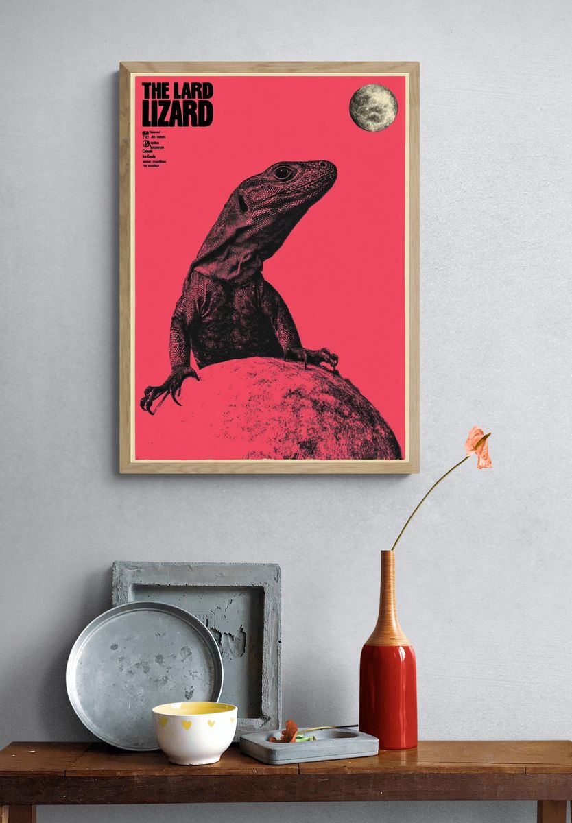 The Lizard Retro Poster. — room view 3
