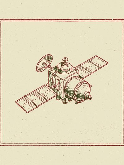 Vintage Satellite Sketch Poster. poster