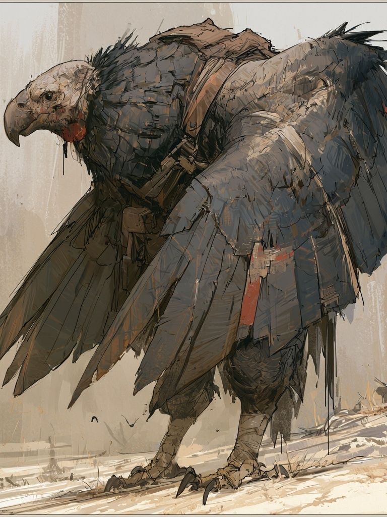 Vulture Warrior Illustration Poster. poster — illustration art