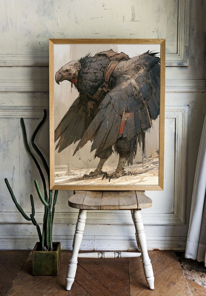 Vulture Warrior Illustration Poster. room preview