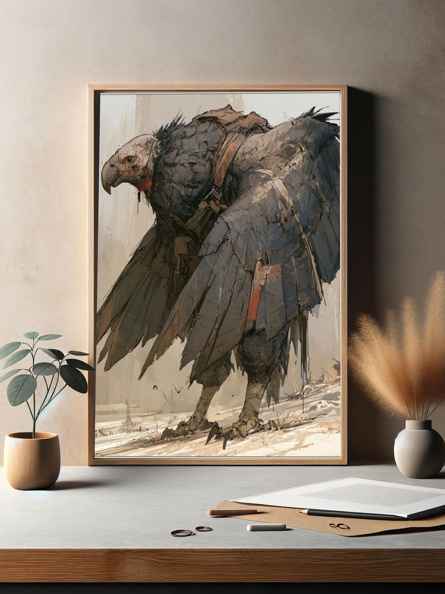 Vulture Warrior Illustration Poster. — room view 2