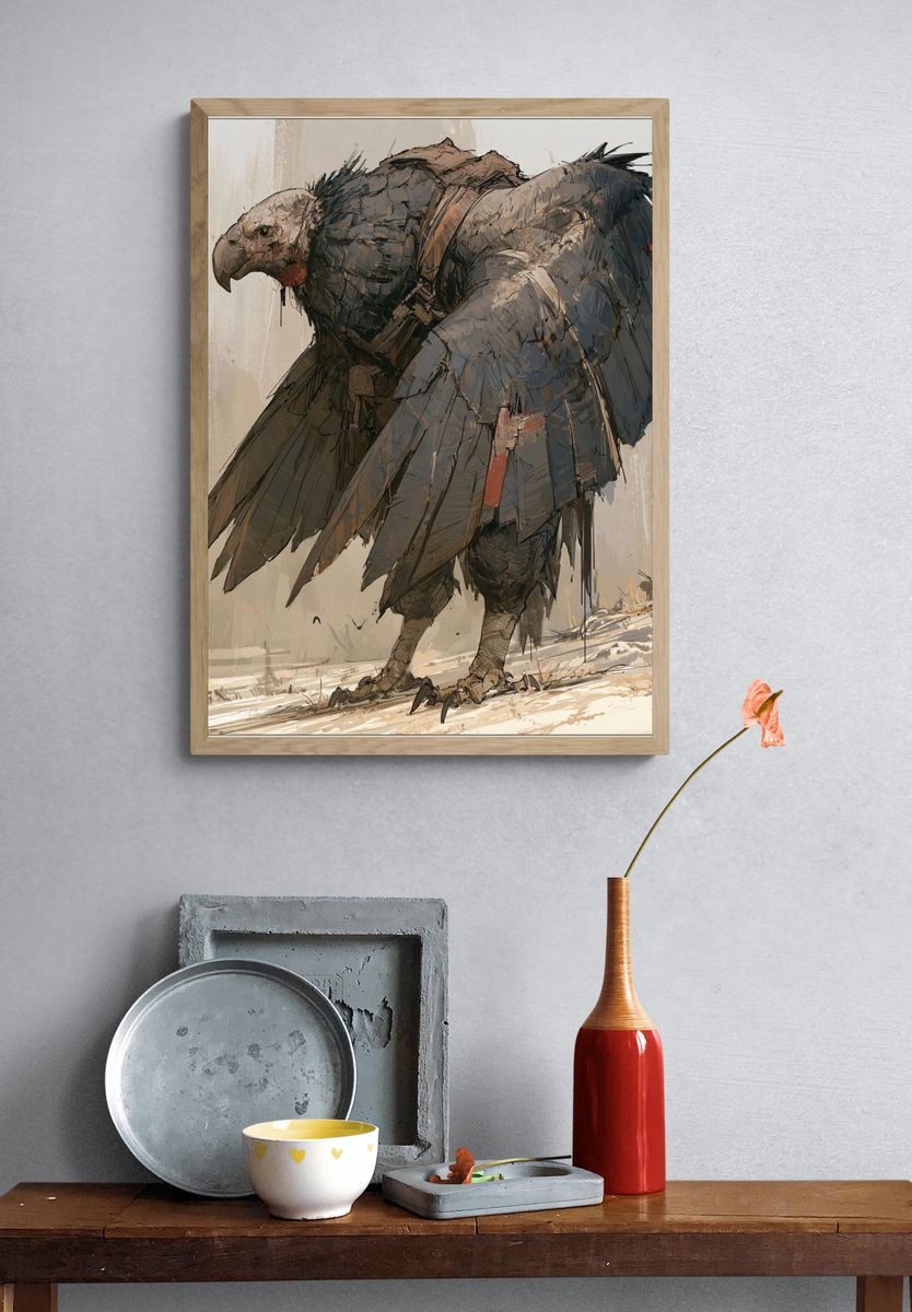 Vulture Warrior Illustration Poster. — room view 3
