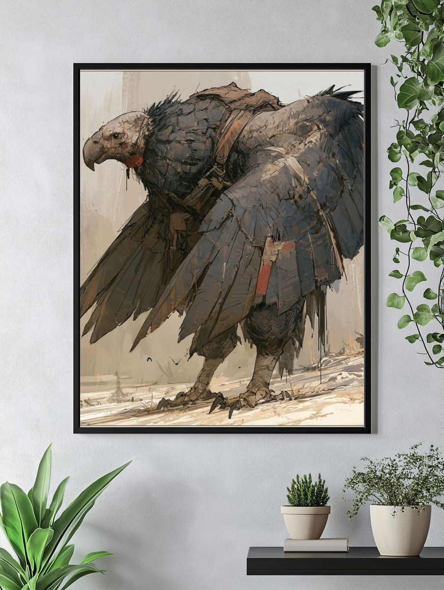 Vulture Warrior Illustration Poster. — room view 4