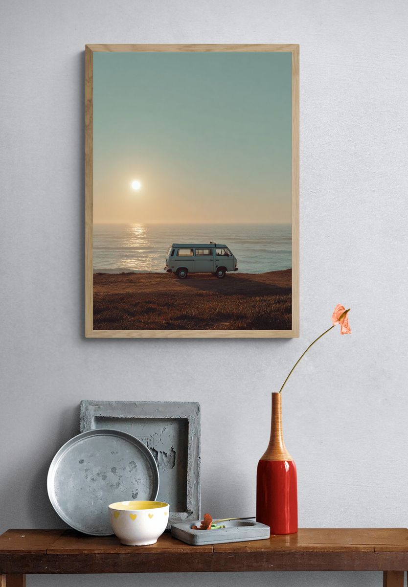 Vintage Van at Sunset — Photography Print. — room view 3