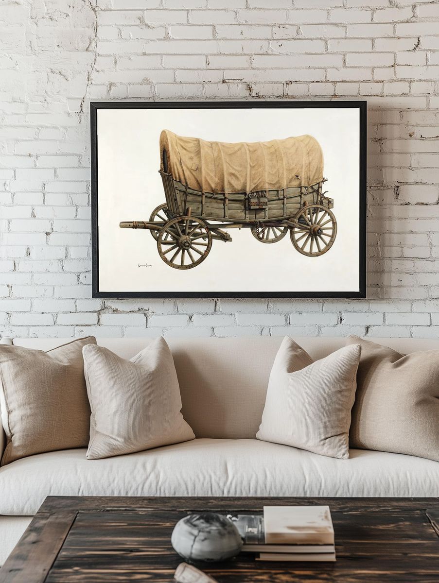 Vintage Covered Wagon — Fine Art Print room preview