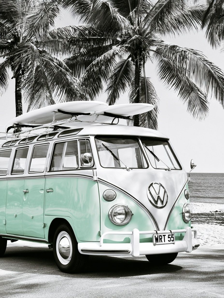 Vintage VW Surf Van Poster. poster detail