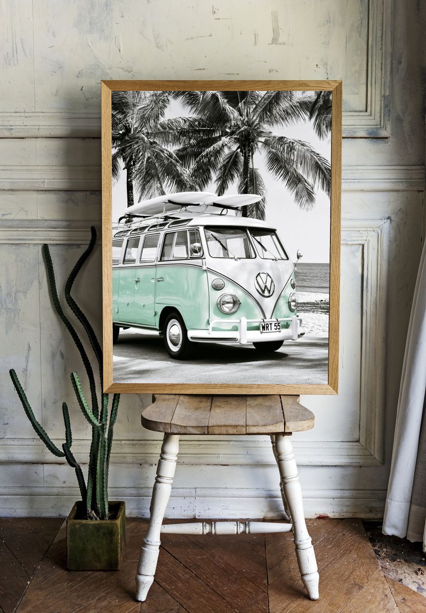 Vintage VW Surf Van Poster. room preview