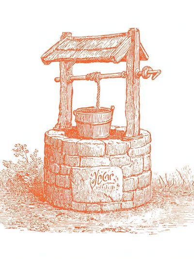 Vintage Well Illustration Poster. poster