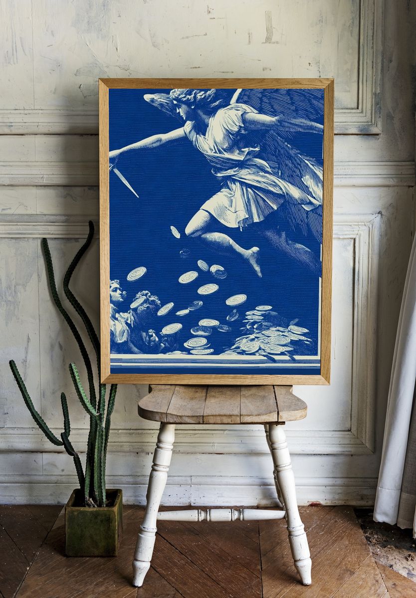 Angel of Wealth — Vintage Print. — room view 1
