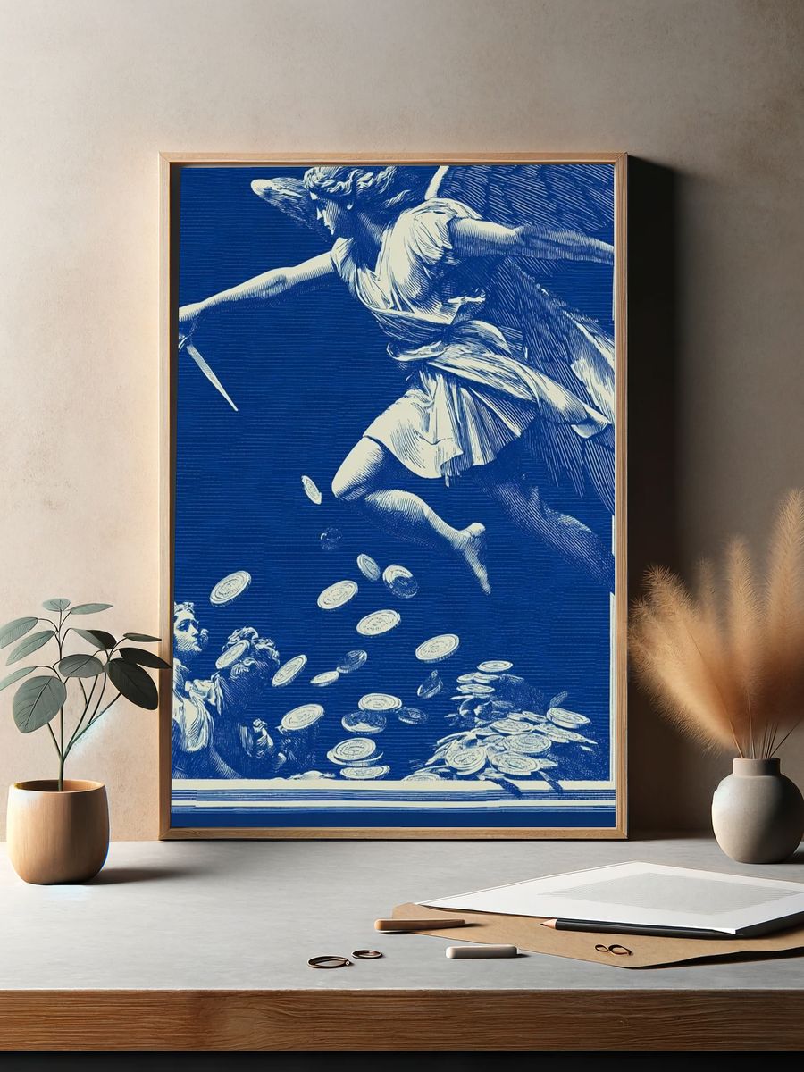 Angel of Wealth — Vintage Print. — room view 2