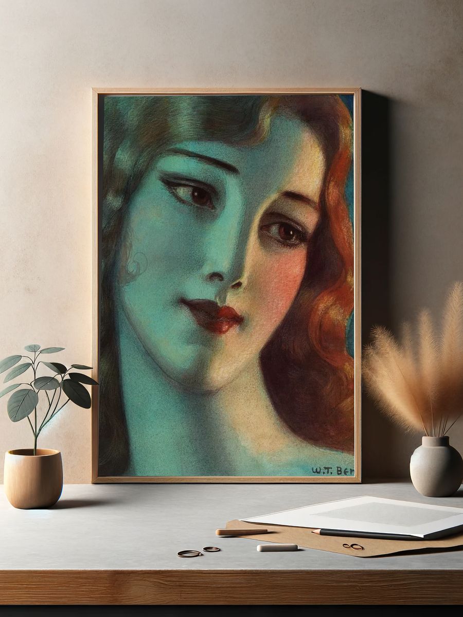Elegant Woman Portrait — Vintage Print. — room view 2