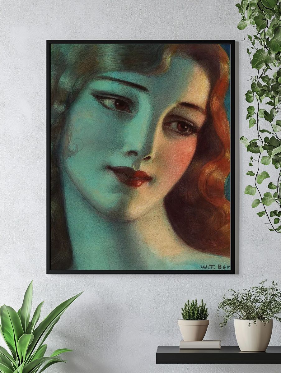 Elegant Woman Portrait — Vintage Print. — room view 4