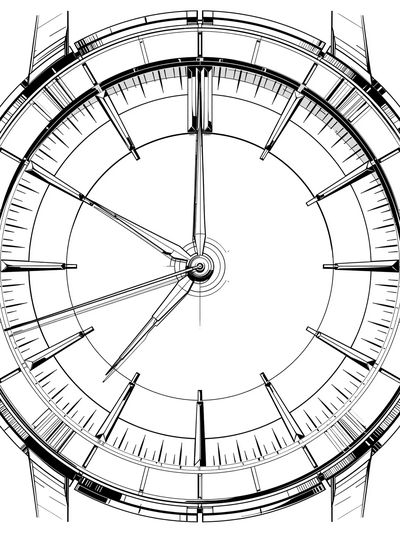 Skeleton Watch Dial Illustration Poster. poster
