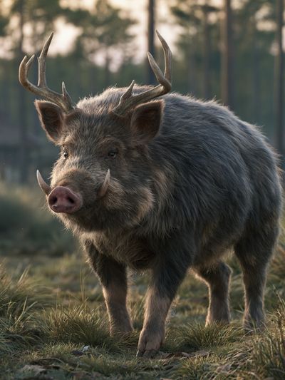 Wild Boar Portrait Photography Poster.