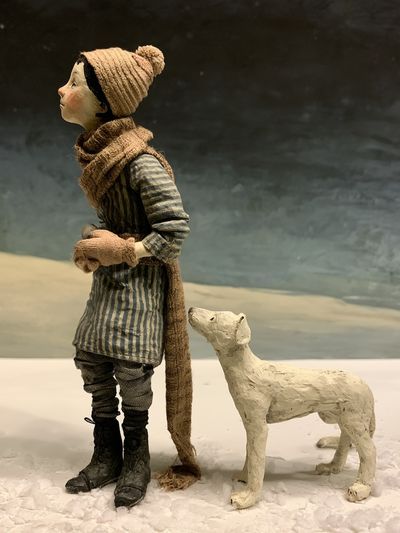 Winter Child and Dog Photography Poster.